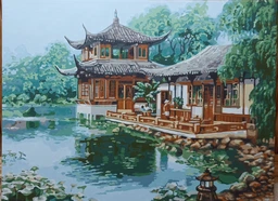 Картина по номерам. Китайский домик ©Сергей Лобач. 40х50. KHO2881. Идейка фото от покупателей 1