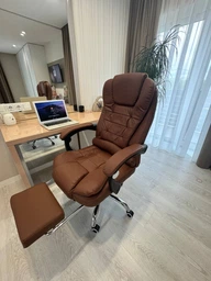 Крісло керівника з підставкою для ніг VIRGO X9 Brown фото від покупців 3