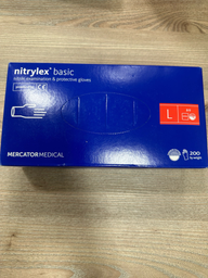 Перчатки нитриловые Mercator Medical Nitrylex Basic Неопудренные диагностические размер L 200 шт Синие (3.1003) фото от покупателей 1