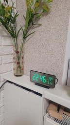 Настільний годинник дзеркальний дисплей Led Mirror Clock (VST 888Y) Зелене підсвічування фото від покупців 6