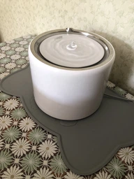 Коврик под миски для котов, кошек и собак, резиновый, антискользящий 44×24 см (серый)