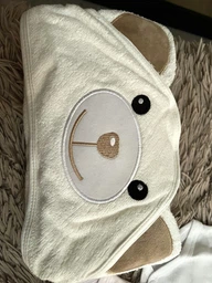 Полотенце бамбуковое Lovely Svi Детское 90х90 см Мишка с коричневыми ушками с капюшоном (9614948356498)