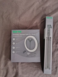 Комплект блогера RZTK Light Pro Black (кільцева led лампа 26 см 10 Вт / штатив 1.67 м / мікрофон) фото від покупців 2