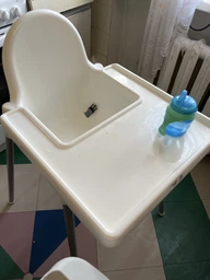 Детский стульчик IKEA ANTILOP высокий с поддончиком серебро 290.672.93 фото от покупателей 1