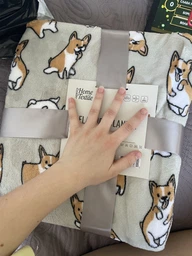 Плед Ardesto Flannel Корги Серый с оранжевым 160х200 см (ART0109PB) фото от покупателей 10