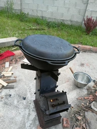 Казан Maysternya 8 л, Ø 34см чугунный WOK с крышкой-сковородой. Вес 9,79кг (Т405СР) фото от покупателей 9