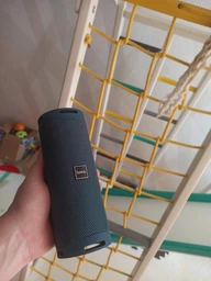 Бездротова колонка Hoco HC9, BT5.1, TWS, AUX, FM, TF, USB, 5Hours, 5W, темно-зелена фото від покупців 8