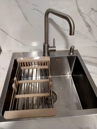 Мойка из нержавеющей стали AQUAMILL 5050 decor + смеситель + дозатор + решетка + сифон фото от покупателей 1
