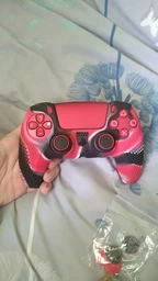 Силіконовий чохол для джойстика PS5 Dualsense камуфляжний (чорно-синій) + в подарунок накладки на стіки фото від покупців 5
