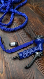 Шланг для полива X-hose 37,5 м Синий садовый поливочный с распылителем для воды на 7 режимов