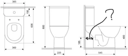 Унитаз-компакт DAMIXA Scandinavian Pure DX36C8601SC безободковый с бачком и сиденьем Soft Close дюропласт