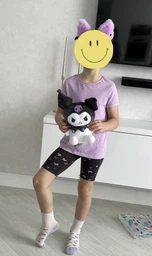 Плюшевая игрушка Sanrio Куроми Хеллоу Китти, Kuromi Hello Kitty, 25 см фото от покупателей 1