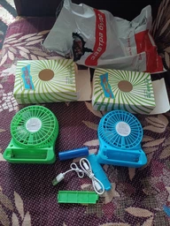 Вентилятор настольный аккумуляторный 18650 USB диаметр 10см Portable Fan Mini белый