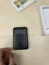 Повербанк беспроводной Baseus Magnetic Bracket Wireless 10000mAh 20W MagSafe с подставкой синий (PPCX000203) фото от покупателей 1