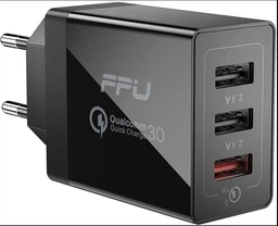 Зарядное устройство ESSAGER Fangbo 3xUSB (QC3.0 + Dual 2.4A) 30W GaN Black (ECTQC3-FBB01)