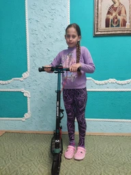 Самокат Maraton GMC з дисковим гальмом фіолетовий з білим + підстаканник та ремінь (334115431) фото від покупців 1