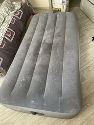 Кровать надувная Intex 99х191х30см, встроенный насос 220V, серо-синяя, 64116 фото от покупателей 1