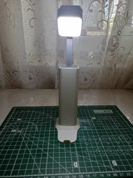 Лампа-фонарь аккумуляторная 4 в 1 настольная беспроводная с power bank и подставкой для телефона, Белый