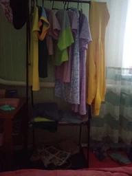 Стойка вешалка для одежды и обуви Coat Rack TW-777 new напольная стальная с полками, на колесах Black фото от покупателей 15