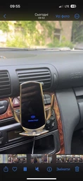 Тримач для телефону з бездротовою зарядкою та автоматичним відкриванням СРІБНИЙ фото от покупателей 8