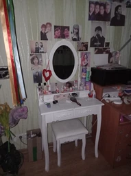 Туалетный столик Care Life белый матовый 75 x 147 x 40см + Табурет в комплекте фото от покупателей 1