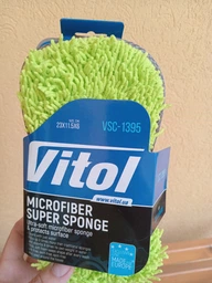 Губка Vitol для мойки авто микрофибра VSC-1395 23 х 11.5 х 6 см фото от покупателей 4