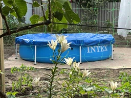 Тент-чохол для каркасних басейнів Intex 28012 тарпаулін Синій 244 см