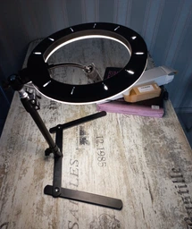 Кільцева лампа LED Ring Light 26 см з підставкою для настільної зйомки (комплект, предметний, нічник, світильник, 5V, 12W, USB) - Чорний