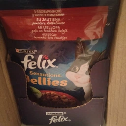 Вологий корм для кішок Felix Sensations Jellies шматочки яловичина у желе з томатами 85 г (7613039831724) фото від покупців 5