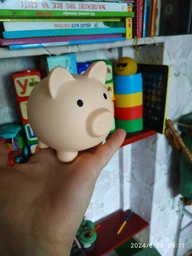 Копилка свинка бежевая (пластиковая) Piggly bank