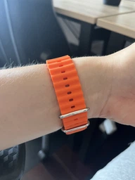 Силіконовий ремінець Fruct Ocean для Apple Watch 42/44/45/46/49 mm White Black фото від покупців 4