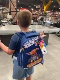 Рюкзак шкільний каркасний Kite Education Hot Wheels HW22-531M 1000 г 38х29х16 см синій фото від покупців 1