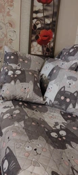 Подушка декоративная Руно Grey Cat антиаллергенное волокно 40х40 см (Р311.52_Grey Cat) фото от покупателей 10