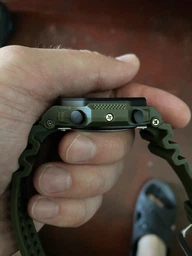 Годинник наручний з підсвічуванням Skmei 1988AG 5 ATM 45 мм Black/Green фото от покупателей 7