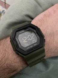 Годинник наручний з підсвічуванням Skmei 1988AG 5 ATM 45 мм Black/Green фото от покупателей 6