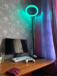 Кільцева лампа RGB.Штатив, тримач для телефону, пульт . Лампа бьюті, лампа блогера ,для стріму. студійне світло. (RGB33cmSht) фото від покупців 5