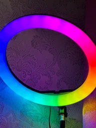 Кільцева лампа RGB.Штатив, тримач для телефону, пульт . Лампа бьюті, лампа блогера ,для стріму. студійне світло. (RGB33cmSht) фото від покупців 4