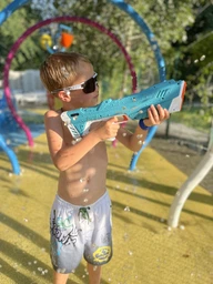 Водяной электрический автомат бластер на аккумуляторе Water Superior Gun с автоматическим насосом Голубой фото от покупателей 2