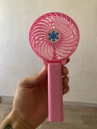 Портативный ручной вентилятор handy mini fan с аккумулятором 18650, черный со складной ручкой фото от покупателей 11