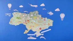 Вінілові інтер‘єрні наліпки на стіни LIPKO Карта України XL