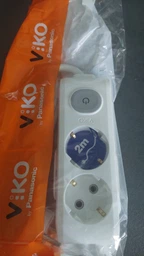 Удлинитель 2 гнезда 2 метра с заземлением с кнопкой Viko Multi-Let