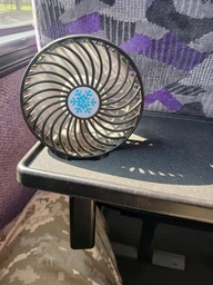 Портативный ручной вентилятор handy mini fan с аккумулятором 18650, черный со складной ручкой фото от покупателей 8