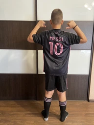 Форма футбольная детская Messi (Месси) 10 Интер Майями (Inter Miami) 2024, 22- 125-135, салатово-черная фото от покупателей 17