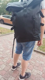 Рюкзак мужской и женский роллтоп с отделением для ноутбука 15 дюймов / большой городской и туристический rolltop для путешествий 9542 OnePro Черный 72215 фото от покупателей 4