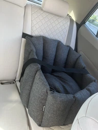 Автокрісло сумка-переноска автогамак лежак для собак тварин автомобільне перенесення 50 х 45 см Коричневий фото від покупців 3