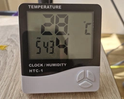 Цифровой термометр гигрометр часы -10~50C ЖК 3.8" термогигрометр HTC-1