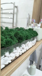 Моссариум со стабилизированым мхом MiNature Moss натурально зелёный 30 см фото от покупателей 6