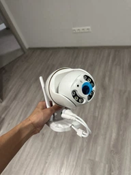 Уличная наружная поворотная Wi-Fi камера видеонаблюдения 4Мп с датчиком движения и блоком питания