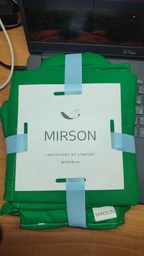 Набор MirSon 11-2208 Mint бязь две прихватки 17х17 см + две перчатки-прихватки 27х17 см + фартук 68x84 см (2200006752745) фото от покупателей 1