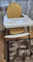 Дитячий стілець для годування з підніжкою стільчик для годування з подушкою з еко шкіри дитяче крісло Біле фото від покупців 16